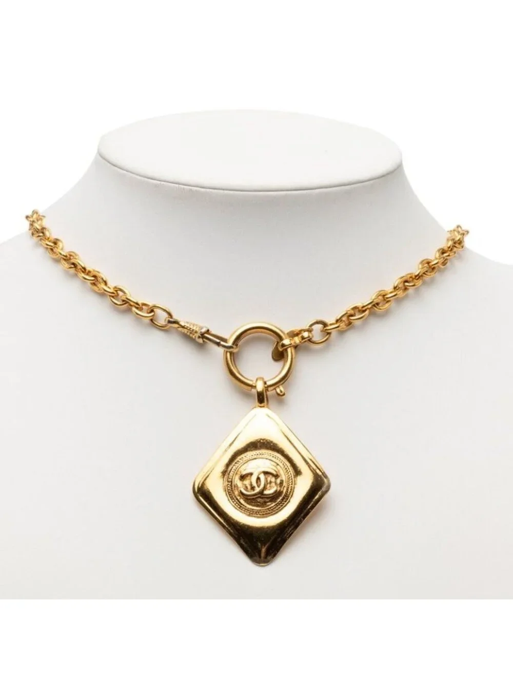 Chanel CC Logo Chain Pendant Diamond Gold Plated - Picture 6 of 6